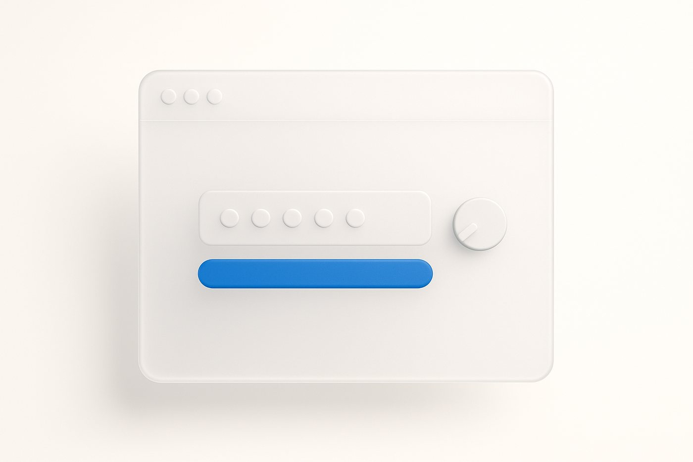 A frosted-glass browser panel with a strength meter